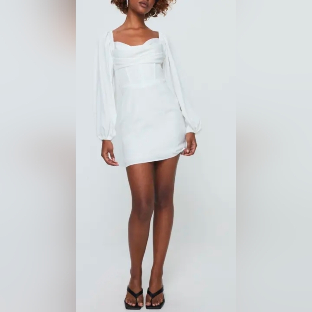 Princess Polly Elegant White Long Sleeve Dress